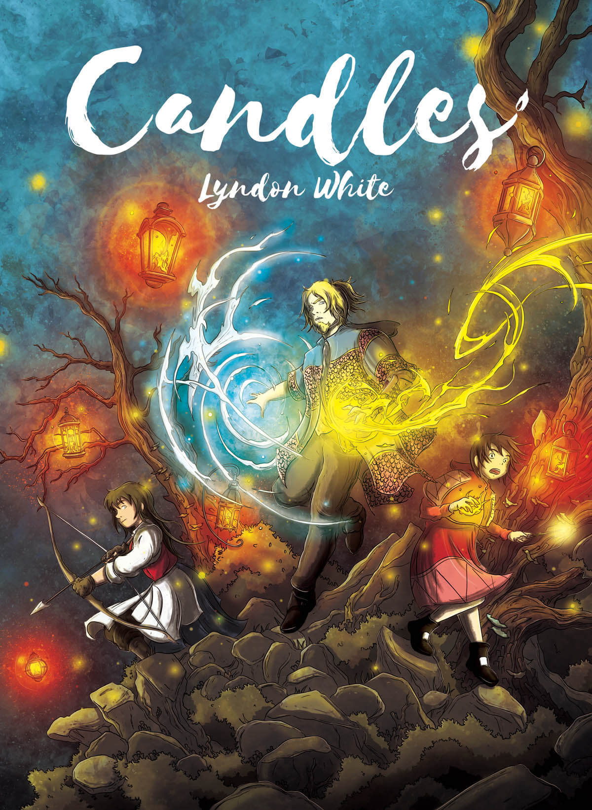 Cover image for fantasy graphic novel Candles by Lyndon White